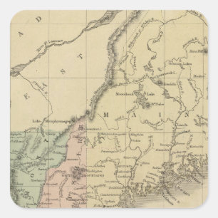 New England Quadratischer Aufkleber