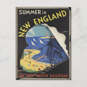 New-England-Reiseposter-Postkarte Postkarte