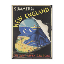 New-England-Reiseposter-Postkarte