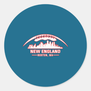 New England Stadt-Skyline Runder Aufkleber
