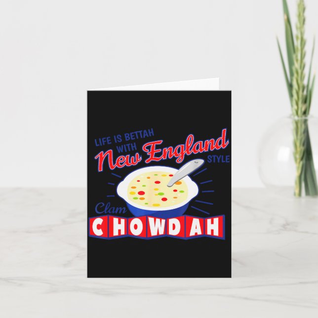New England Style Clam Chowder  Karte (Vorderseite)