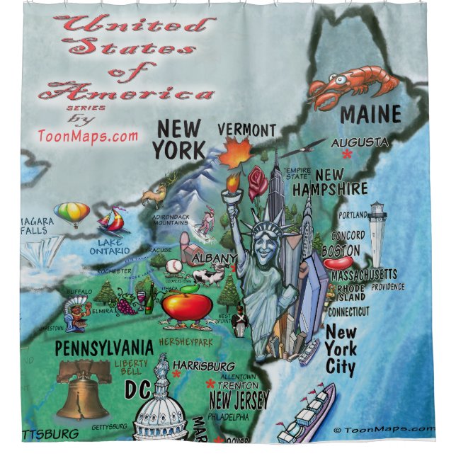 New England USA Duschvorhang (Vorderseite)
