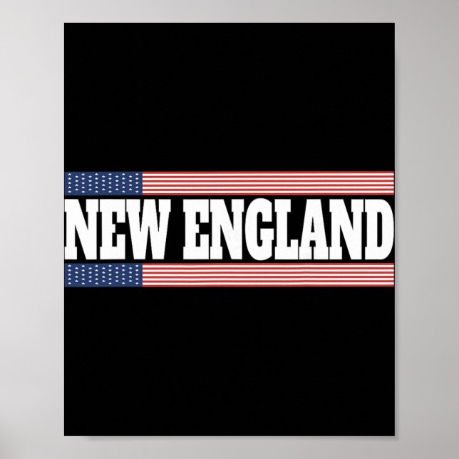 New England Usa Flag Patriotic State Varsity New E Poster (Vorne)