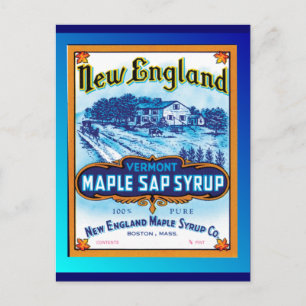 New England Vermont Ahornsirup Postkarte