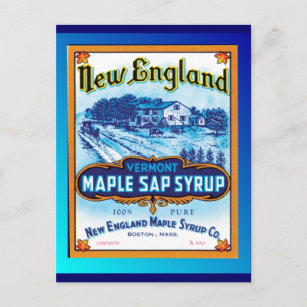 New England Vermont Maple Syrup Postkarte