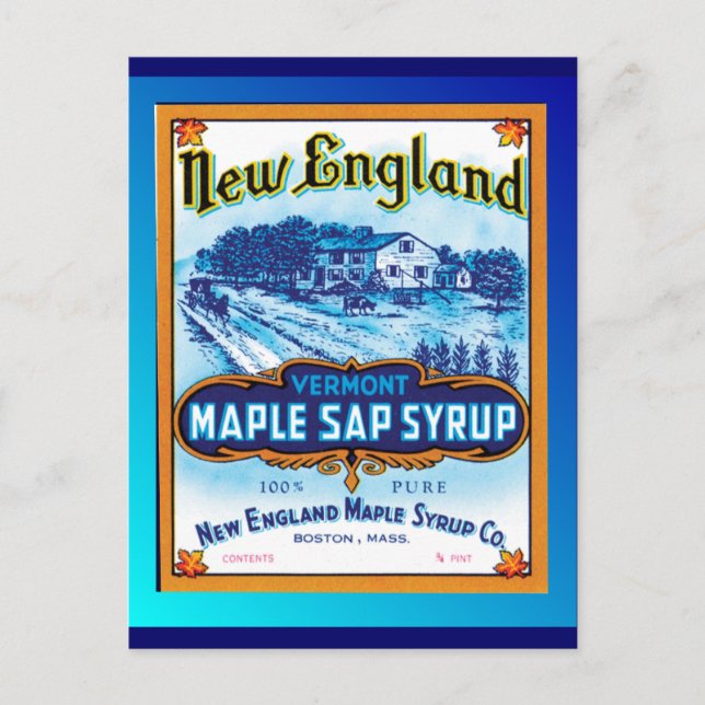 New England Vermont Maple Syrup Postkarte (Vorderseite)