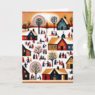 New England Village - Winterlandschaft Karte