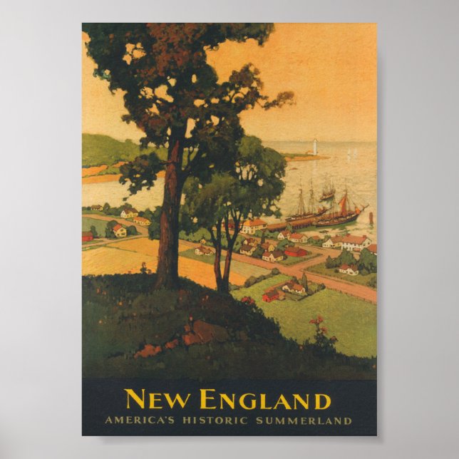 New England Vintage Travel Poster (Vorne)