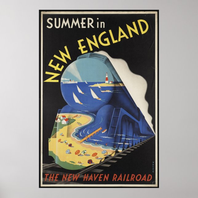 New England Vintage Travel Poster Ad Retro Prints (Vorne)