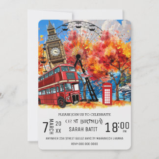 New England Watercolor Einladung TEMPLATE, East C