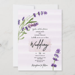 New Fashion Levander Calligraphic Wedding Einladung