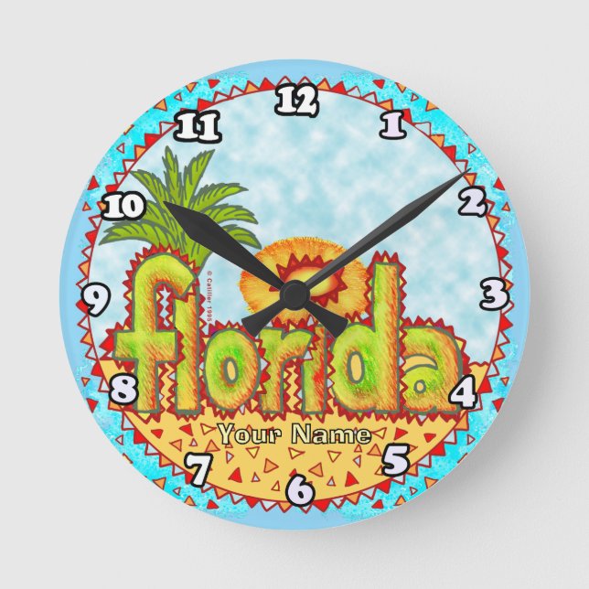 New Florida Sun Runde Wanduhr (Vorderseite)