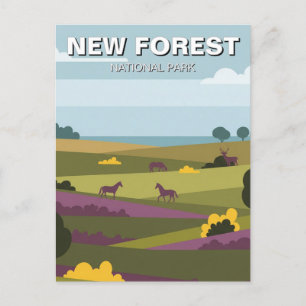 New Forest National Park Travel Postkarte