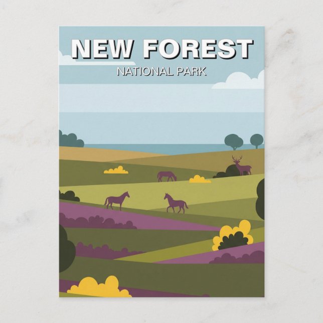 New Forest National Park Travel Postkarte (Vorderseite)