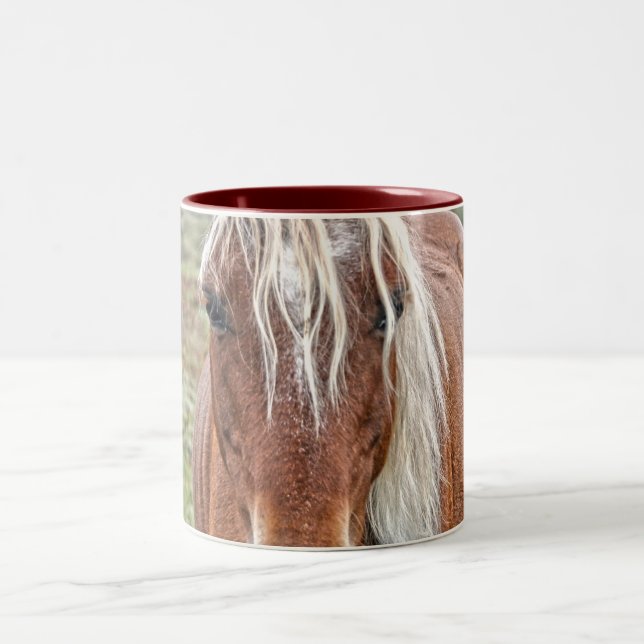New Forest Pony von Hampshire England Zweifarbige Tasse (Mittel)