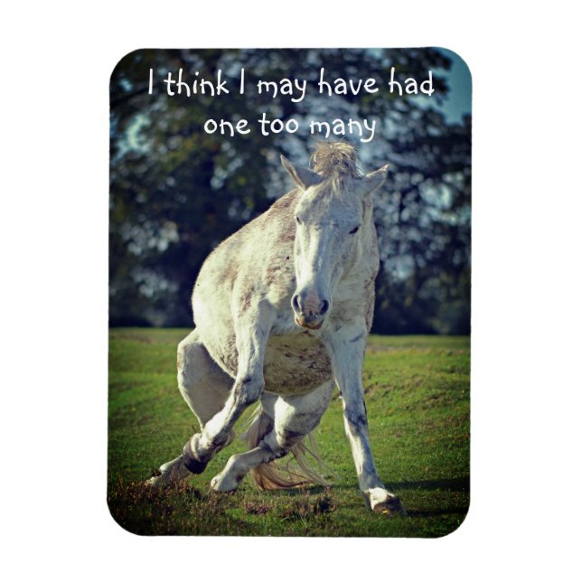 New Forest White Pony Funny Pose Magnet (Vertikal)