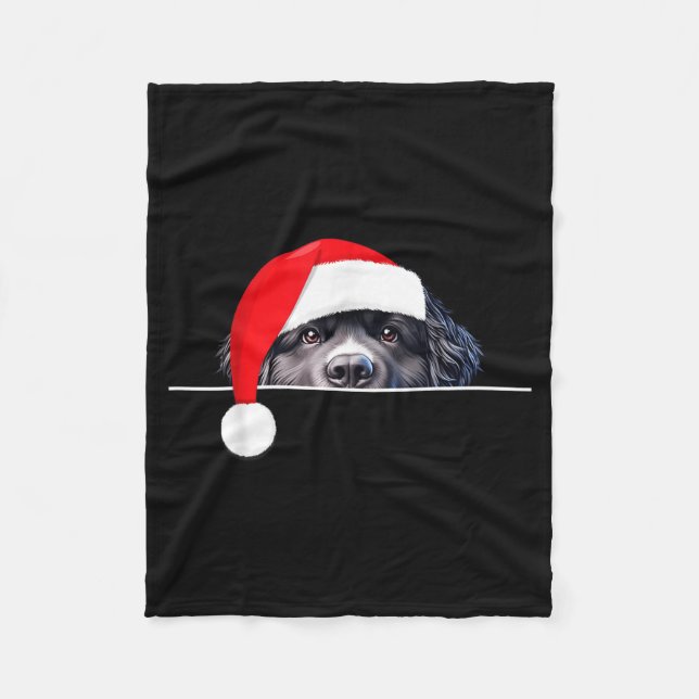 New Foundland Dog Lover Funny Santa Hat Christmas  Fleecedecke (Vorderseite)