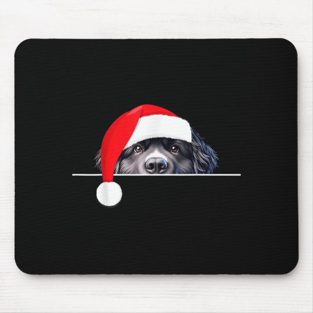 New Foundland Dog Lover Funny Santa Hat Christmas  Mousepad (Vorne)