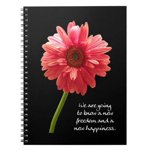 New Freedom New Happiness Pink Gerbera Journal Notizblock (Vorderseite)