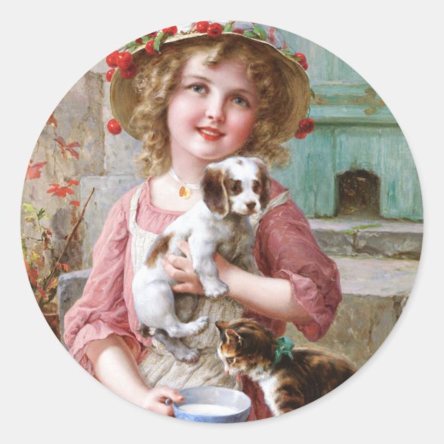 New Friends - Emile Vernon  Runder Aufkleber (Vorderseite)