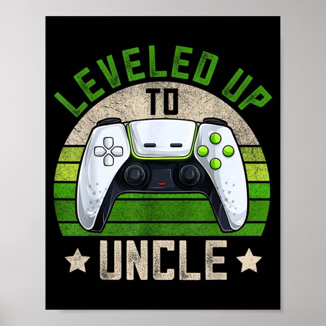 New Gamer Uncle Apparel, Funny Pregnancy Announcem Poster (Vorne)