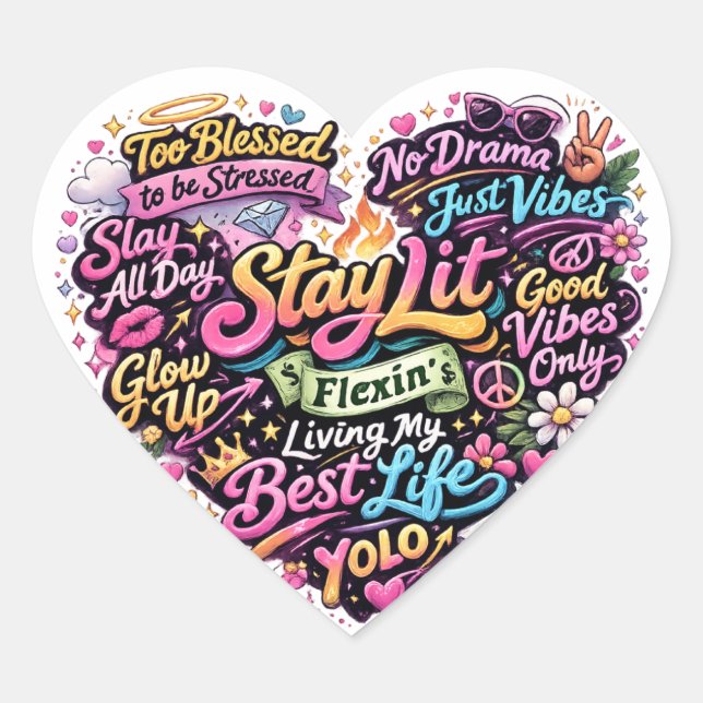 New generation stickers. Herz-Aufkleber (Vorderseite)