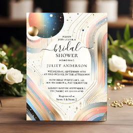 New Glam Bright Pastel Ombre Glitzer Brautparty Einladung