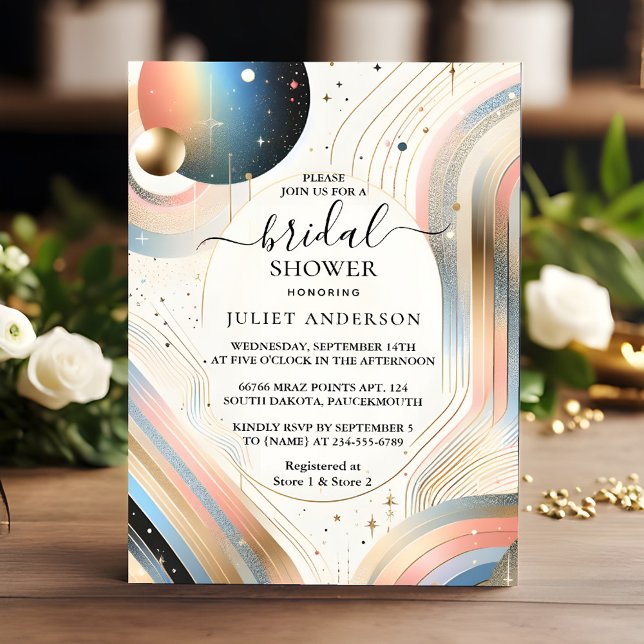 New Glam Bright Pastel Ombre Glitzer Brautparty Einladung (Von Creator hochgeladen)