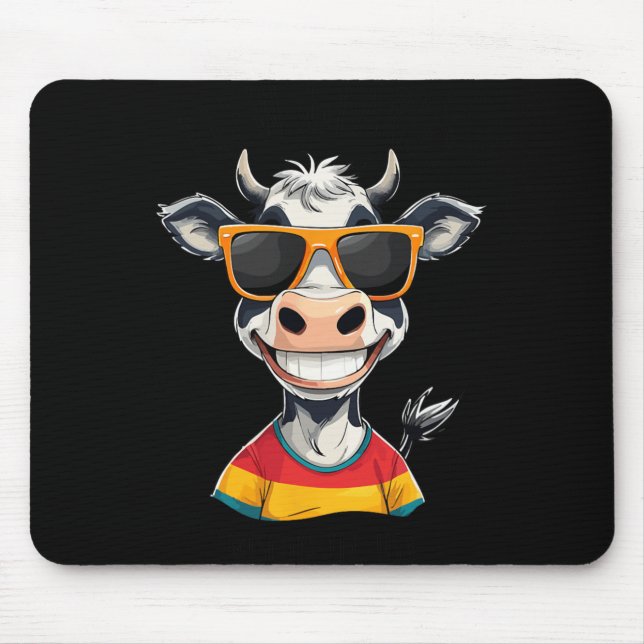 New Glarus Wi Usa Funny Cow Cartoon Design  Mousepad (Vorne)