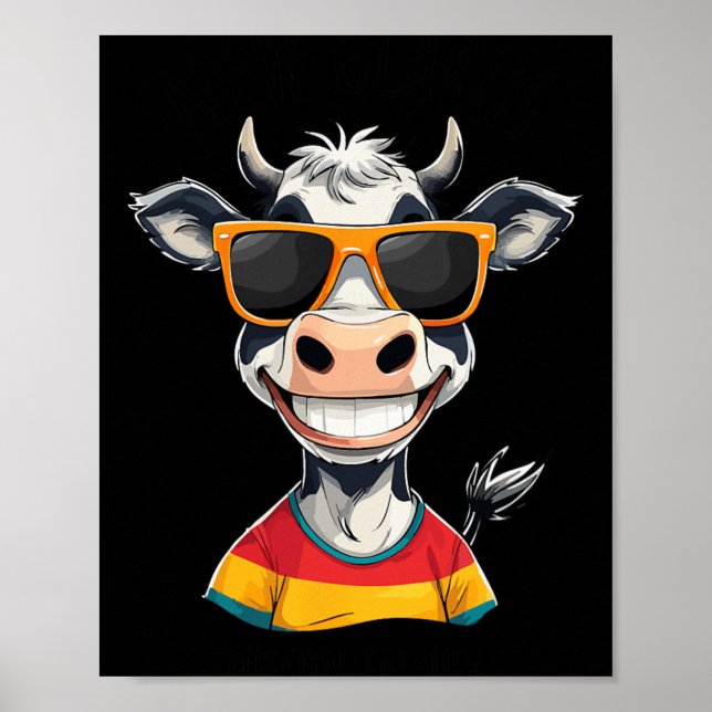 New Glarus Wi Usa Funny Cow Cartoon Design  Poster (Vorne)