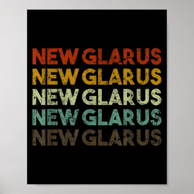 New Glarus Wisconsin Retro 80s Vintage Style  Poster (Vorne)