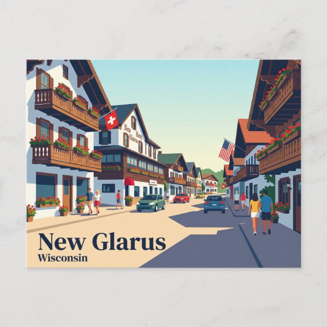 New Glarus, Wisconsin USA Postkarte (Vorderseite)