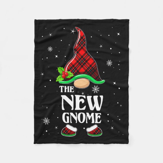 New Gnome Red Plaid Matching Family Christmas Paja Fleecedecke (Vorderseite)