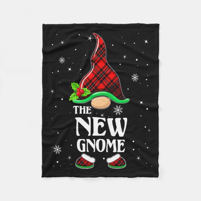 New Gnome Red Plaid Matching Family Christmas Paja Fleecedecke (Vorderseite)