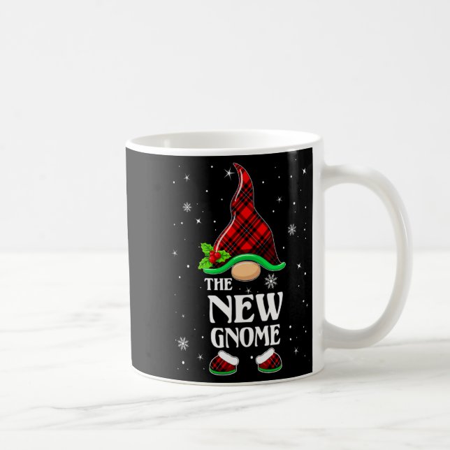 New Gnome Red Plaid Matching Family Christmas Paja Kaffeetasse (Rechts)