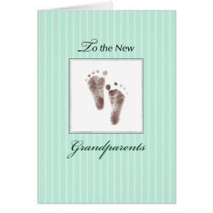 New Grandeltern of Baby, Neutral Green Footprints