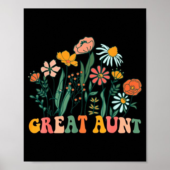 New Great Aunt Wildflower First Birthday &amp; Bab Poster (Vorne)