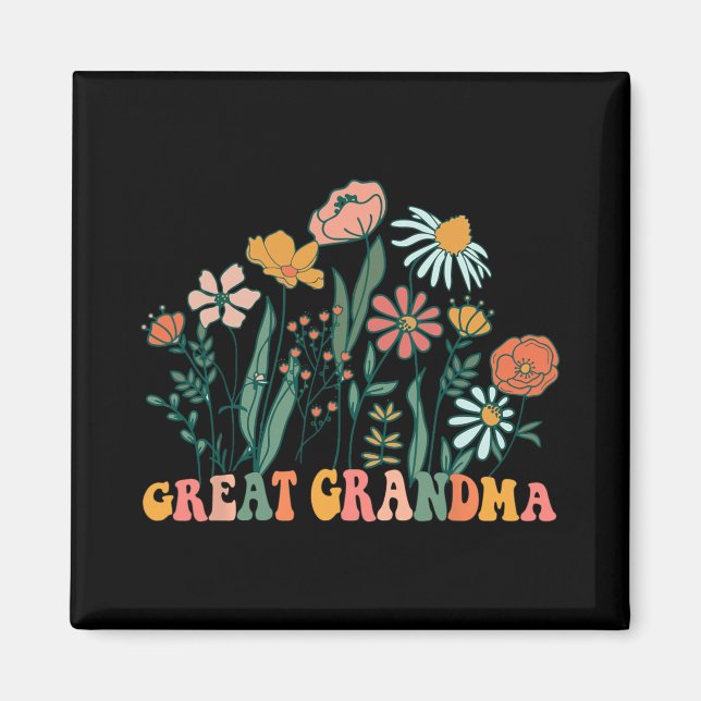 New Great Grandma Wildflower First Birthday &amp;  Magnet (Vorne)