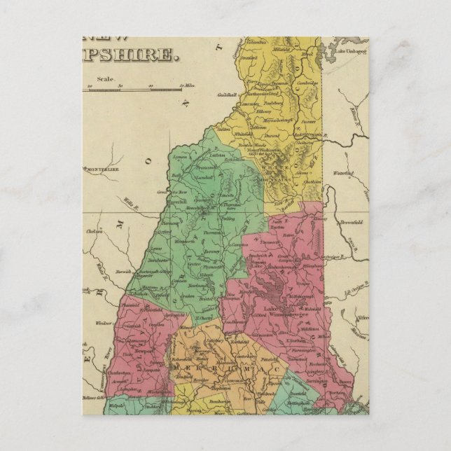 New Hampshire 2 Postkarte (Vorderseite)