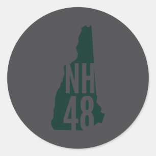 New Hampshire 4000 Footer Liste Langarm _1 Runder Aufkleber