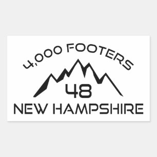 New Hampshire 4000 Footers Mountain Rechteckiger Aufkleber