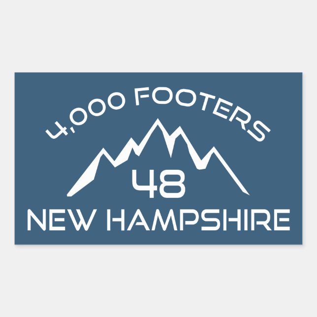 New Hampshire 4000 Footers Mountain Rechteckiger Aufkleber (Vorderseite)