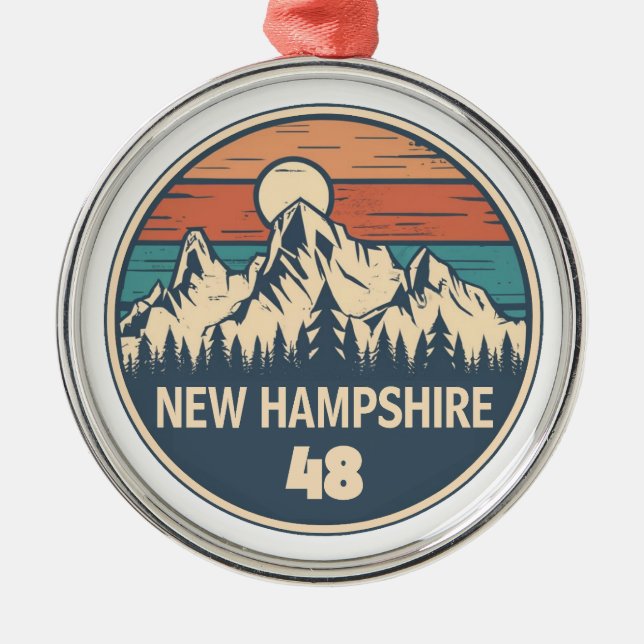 New Hampshire 48 Sunset Ornament Aus Metall (Vorne)