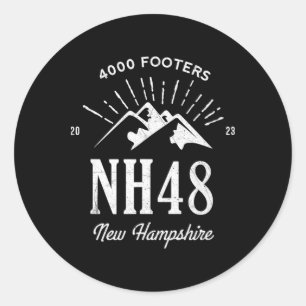 New Hampshire 4.000-Fuß-Gipfel Nh48-Wanderung Runder Aufkleber