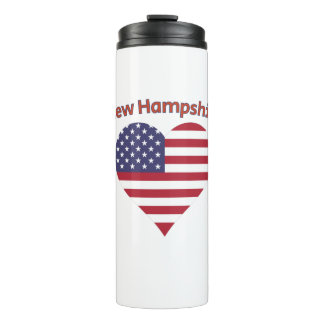 New Hampshire American Flag Herz Thermosbecher