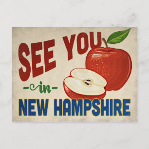 New Hampshire Apple - Vintage Travel Postkarte