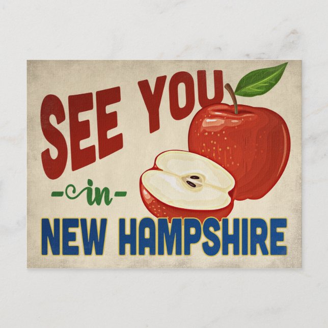New Hampshire Apple - Vintage Travel Postkarte (Vorderseite)