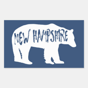 New Hampshire Bear Rechteckiger Aufkleber