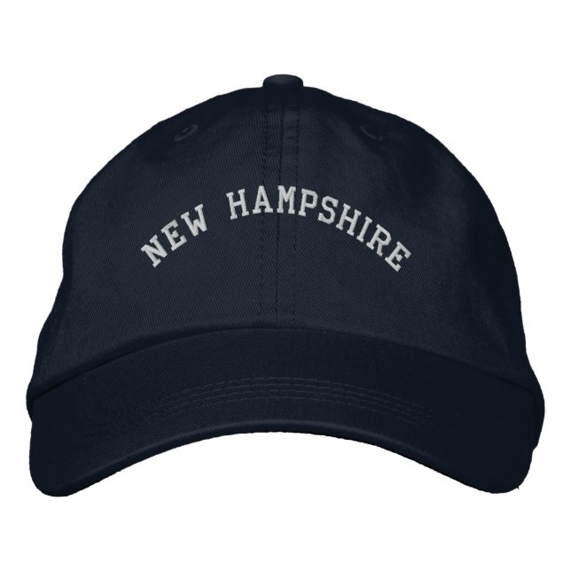 New Hampshire bestickt Cap Navy Blue Bestickte Baseballkappe (Vorderseite)