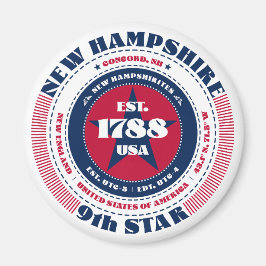 New Hampshire Circle Typografy Souvenir Magnet